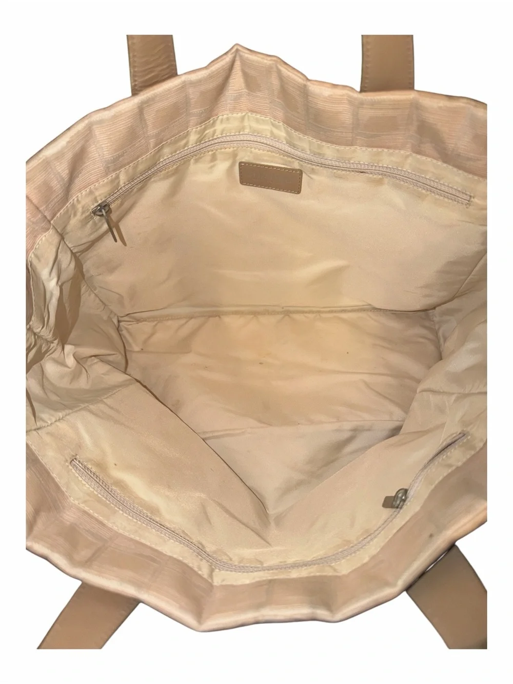 Chanel Vintage Cream New Travel Line Nylon Jacquard Tote MM Bag